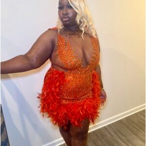 A Orange custom dress